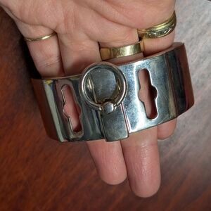 Stainless Steel Fashion Cuff Bracelet - Silver Y2K